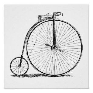 Hoge Wielerfiets Penny Farthing Perfect Poster