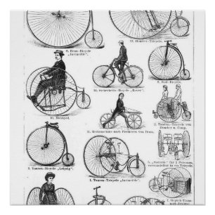 Hoge Wielerfiets Penny Farthing Perfect Poster