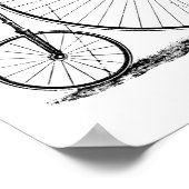 Hoge Wielerfiets Penny Farthing Poster (Hoek)