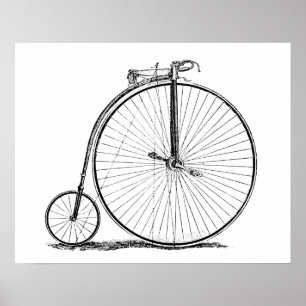 Hoge Wielerfiets Penny Farthing Poster