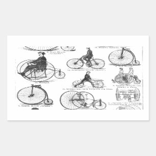 Hoge Wielerfiets Penny Farthing Rechthoekige Sticker
