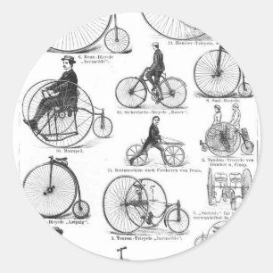 Hoge Wielerfiets Penny Farthing Ronde Sticker
