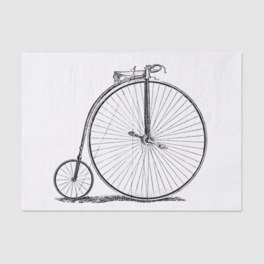 Hoge Wielerfiets Penny Farthing Tissuepapier (Voorkant)