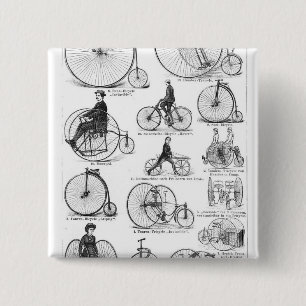 Hoge Wielerfiets Penny Farthing Vierkante Button 5,1 Cm