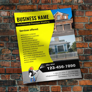 Hogedrukreiniger Drukreiniging Foto Huis Schoonmak Flyer