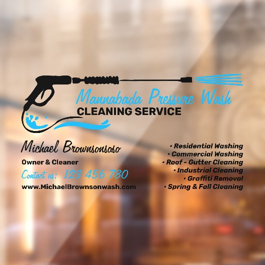 Hogedrukreiniging Power Washing Raamsticker (Vel 2)