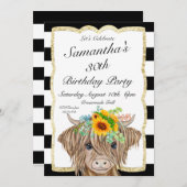 Hogeland Koe Uitnodiging, Koe Birthday Party Kaart (Voorkant / Achterkant)
