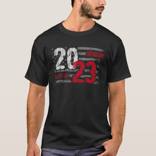 Hoger 2023 Amerikaanse vlag Amerikaanse Afstuderen T-shirt (Voorkant)