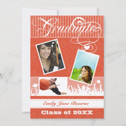 Hoger Afbeelding van grijs en tangerine Aankondiging (Voorkant)