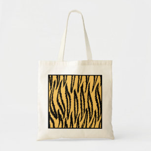 Hoger afdrukken. Oranje en zwart patroon. Tote Bag