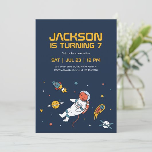 Hoger astronaut buitenruimtescheidingsas Kinderen Kaart (Staand voorkant)