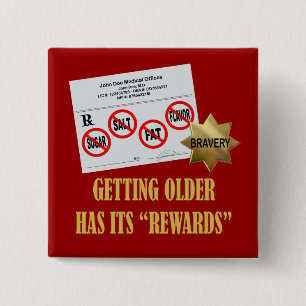 Hogere burger "Rewards" Vierkante Button 5,1 Cm