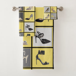 Hogere Collage Stiletto Bathroom Towel set Bad Handdoek