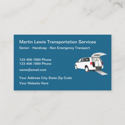Hogere Handicap Non-Emergency Transport Visitekaartje (Voorkant)