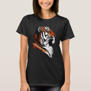 Hogere kop grote katten roofdier met wil t-shirt