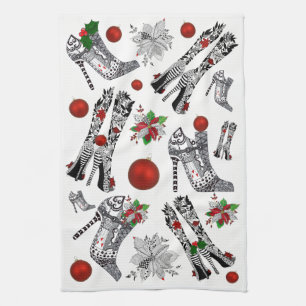 Hogere Stiletto-kerstcadeautjes keukenhanddoek
