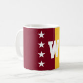 Hogeschoolkleuren Maroon & Goud Monogram Koffiemok (Voorkant links)