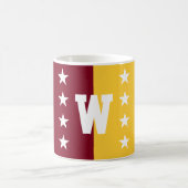 Hogeschoolkleuren Maroon & Goud Monogram Koffiemok (Center)