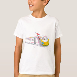 hogesnelheidstrein - cartoon en cavia - giraf t-shirt