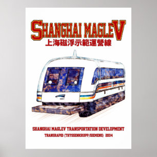 Hogesnelheidstrein Shanghai Maglev SMT Transrapid Poster