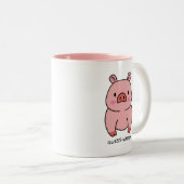 Hogging alle koffie! 🐷☕😂 tweekleurige koffiemok (Voorkant rechts)