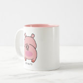Hogging alle koffie! 🐷☕😂 tweekleurige koffiemok (Voorkant links)