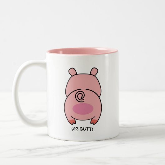 Hogging alle koffie! 🐷☕😂 tweekleurige koffiemok (Links)