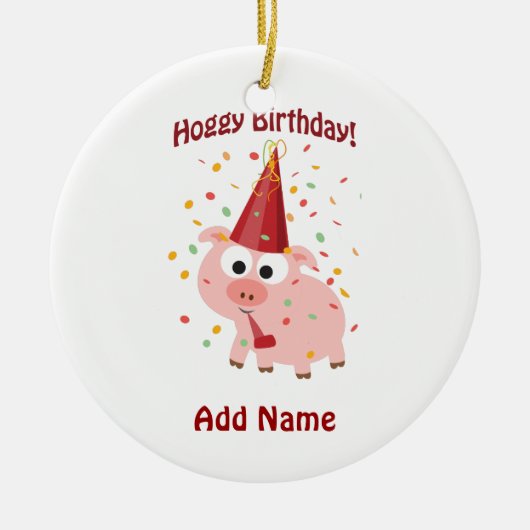 Hoggy Birthday! Keramisch Ornament (Voorkant)
