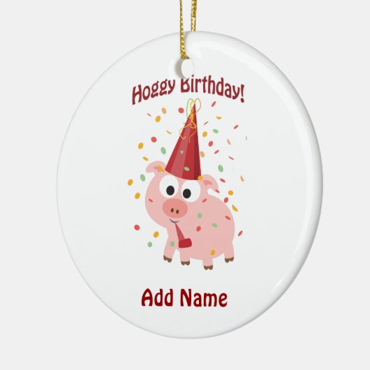 Hoggy Birthday! Keramisch Ornament (Links)