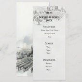 Hoglandschap Schets Bruiloftsmenu Menu (Voorkant / Achterkant)