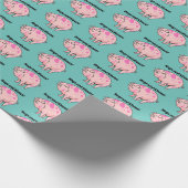 Hogs and Kisses Leuke Varken Hog Cartoon Cadeaupapier (Hoek)