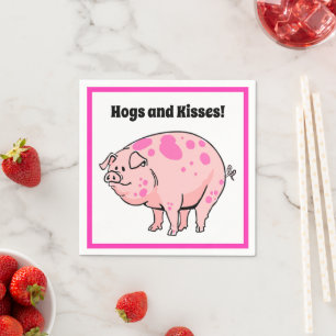 Hogs and Kisses Leuke Varken Hog Cartoon Servet