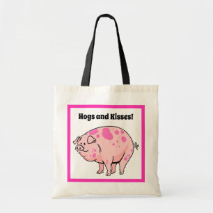 Hogs and Kisses Leuke Varken Hog Cartoon Tote Bag