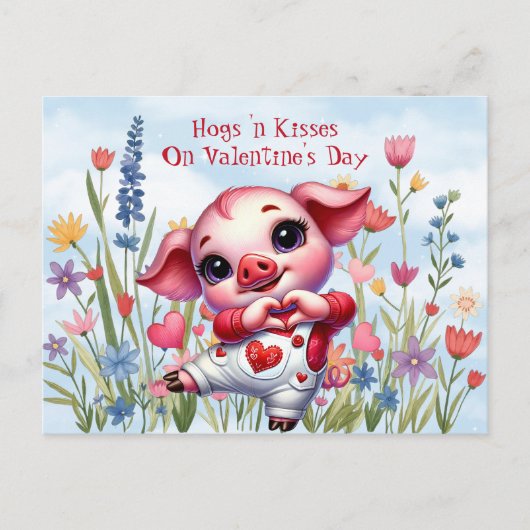 Hogs 'n Baisers on Valentine's Day Carte postale (Devant)