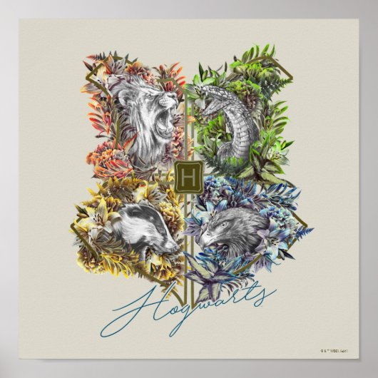 HOGWARTS™ Badge Bloem Grafisch Poster (Voorkant)