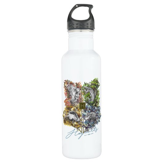 HOGWARTS™ Badge Floral Graphic Waterfles (Voorkant)