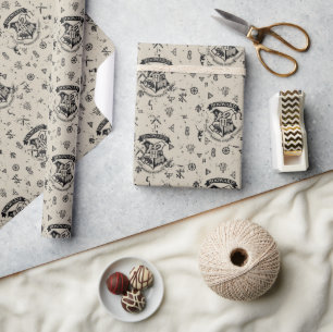 HOGWARTS™ Beige Patroon Cadeaupapier