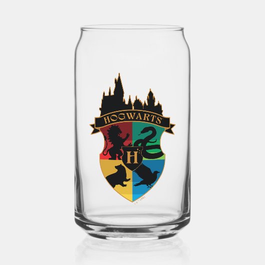 HOGWARTS™ Castle Crest House Pride Badge Blikvorm Glas (Voorkant)