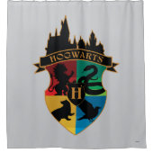 HOGWARTS™ Castle Crest House Pride Badge Douchegordijn (Voorkant)