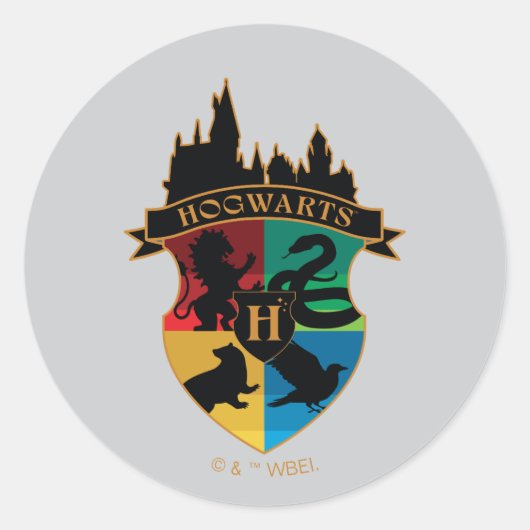 HOGWARTS™ Castle Crest House Pride Badge Ronde Sticker (Voorkant)