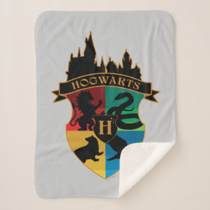 HOGWARTS™ Castle Crest House Pride Badge Sherpa Deken