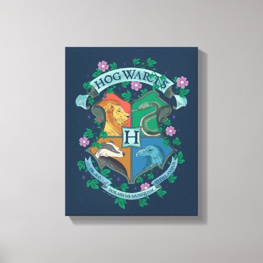 HOGWARTS™ Floral Crest Canvas Afdruk (Voorkant)