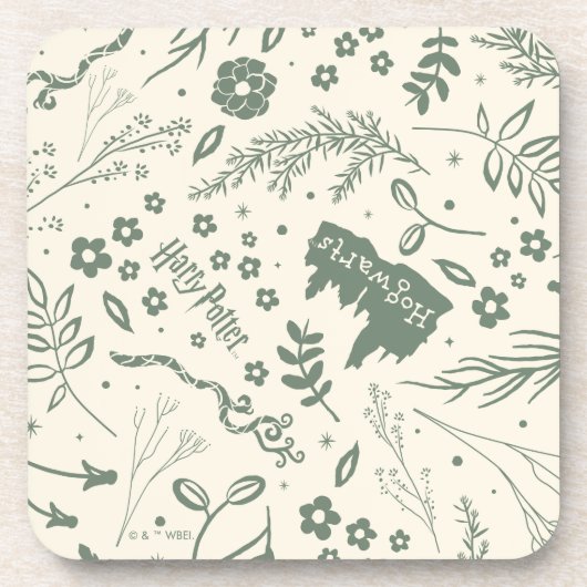 HOGWARTS™ Herbology Magic Pattern Bier Onderzetter (Voorkant)