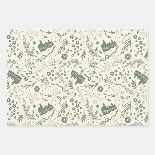 HOGWARTS™ Herbology Magic Pattern Inpakpapier Vel (Voorkant 2)