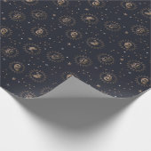 Hogwarts House Crests Constellation Pattern Cadeaupapier (Hoek)