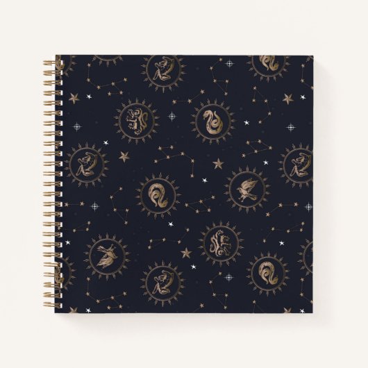 Hogwarts House Crests Constellation Pattern Notitieboek (Voorkant)