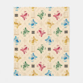  HOGWARTS™ House Crests Pattern Fleece Deken (Voorkant)