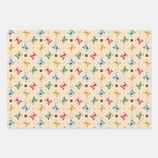  HOGWARTS™ House Crests Pattern Inpakpapier Vel (Voorkant 2)