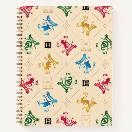 HOGWARTS™ House Crests Pattern Notitieboek (Voorkant)