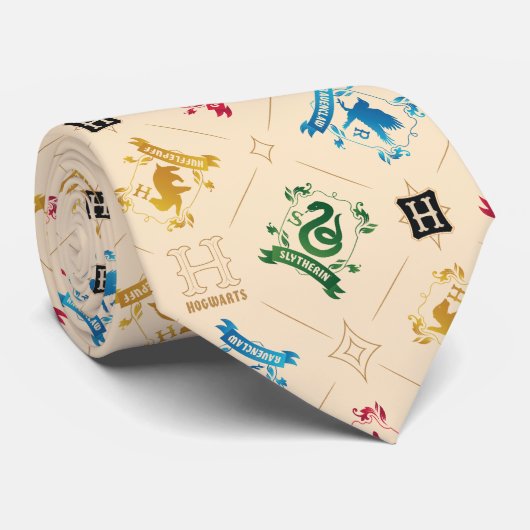  HOGWARTS™ House Crests Pattern Stropdas (Opgerold)